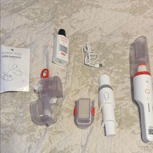 Sharper Image White & Clear Handheld Vacuum Accessory Kit with Red Accents